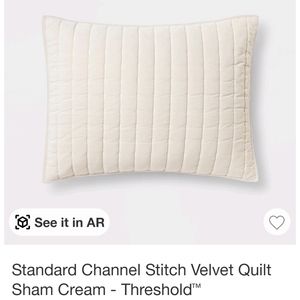 One Threshold standard channels stitch velvet quilt sham in ivory